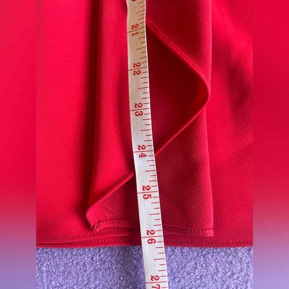 BCBGMAXAZRIA Red One Shoulder Pleated Sheath Dress Ruffle Drape Size 0 - Picture 10 of 10